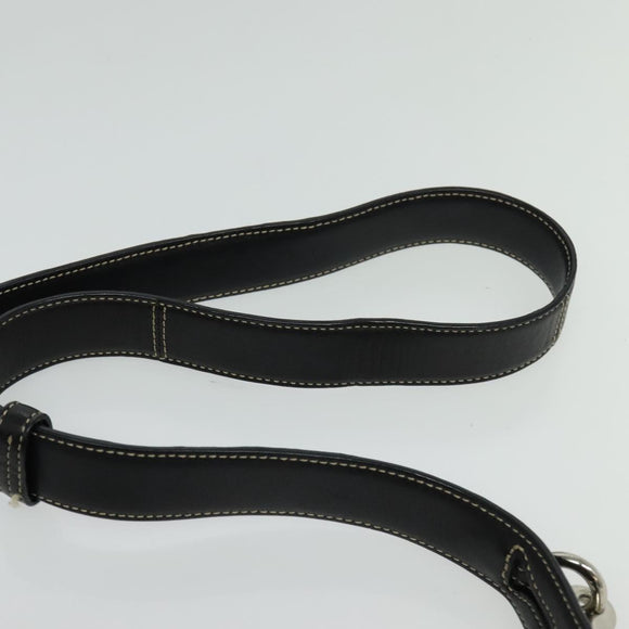 Coach Signature Shoulder Bag Canvas Black Silver Auth 138506