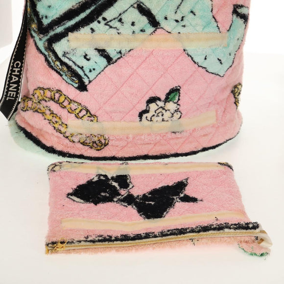 CHANEL Matelasse COCO Mark Backpack pile Pink Gold CC Auth 138517M