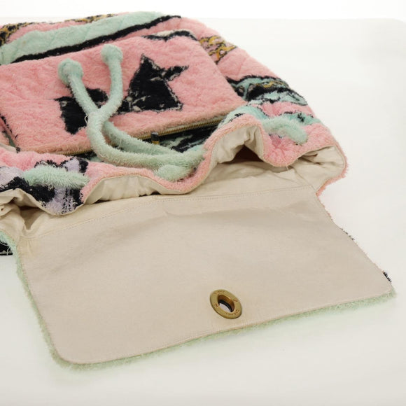 CHANEL Matelasse COCO Mark Backpack pile Pink Gold CC Auth 138517M