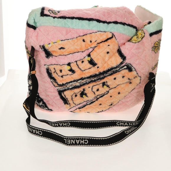 CHANEL Matelasse COCO Mark Backpack pile Pink Gold CC Auth 138517M