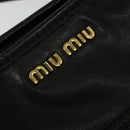 Miu Miu Matelasse Hand Bag Leather Black Gold Auth 138538-14