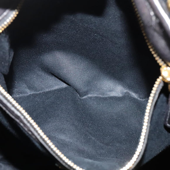 Miu Miu Matelasse Hand Bag Leather Black Gold Auth 138538