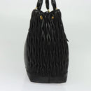 Miu Miu Matelasse Hand Bag Leather Black Gold Auth 138538-4
