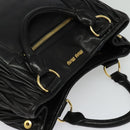 Miu Miu Matelasse Hand Bag Leather Black Gold Auth 138538-6