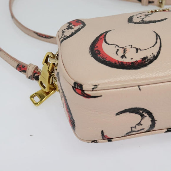 Miu Miu Shoulder Bag Leather Pink Gold Auth 138543