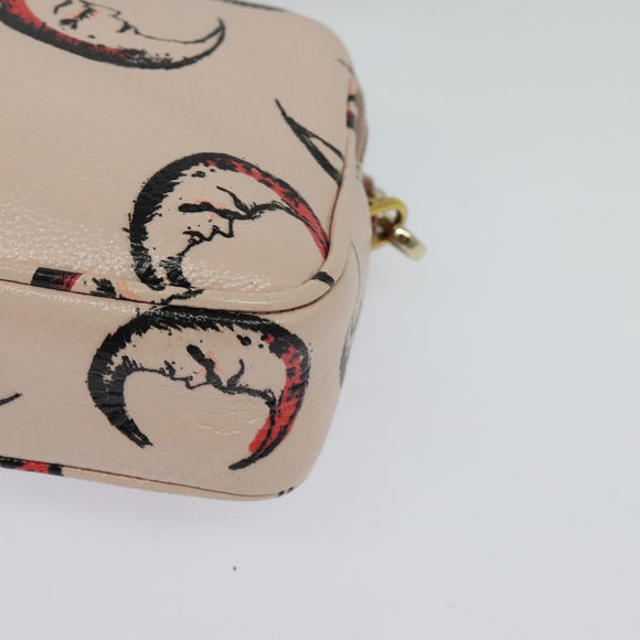 Miu Miu Shoulder Bag Leather Pink Gold Auth 138543