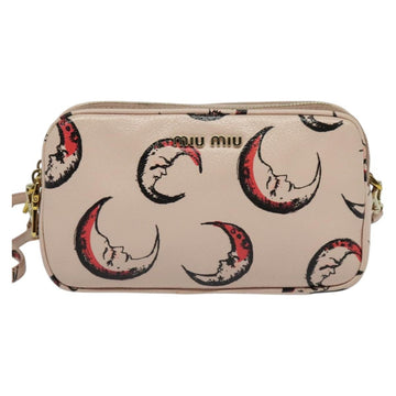 Miu Miu Shoulder Bag Leather Pink Gold Auth 138543 - 0