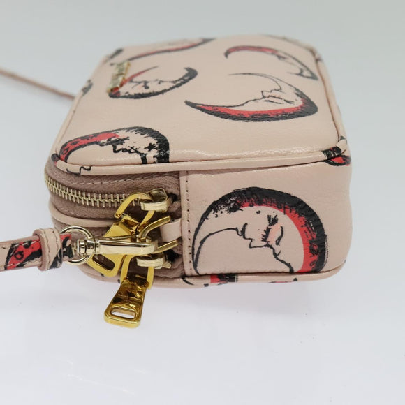 Miu Miu Shoulder Bag Leather Pink Gold Auth 138543