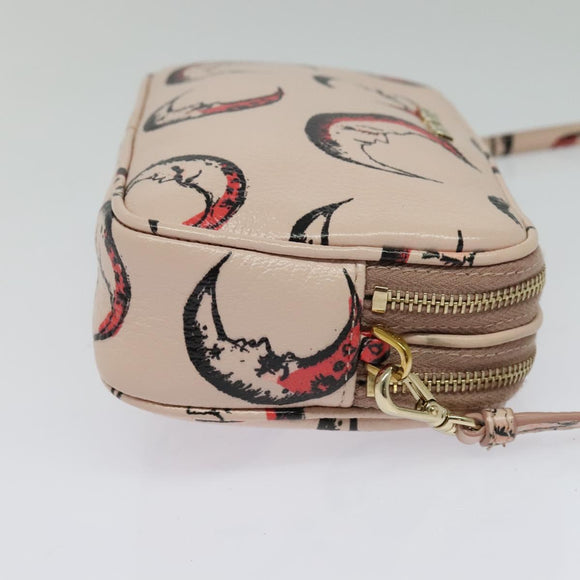 Miu Miu Shoulder Bag Leather Pink Gold Auth 138543