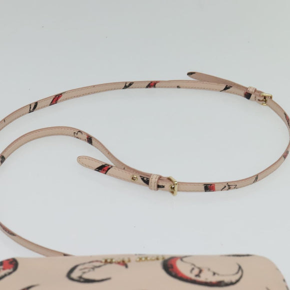 Miu Miu Shoulder Bag Leather Pink Gold Auth 138543