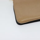 Miu Miu Chain Shoulder Bag Leather Beige Gold Auth 138544-9