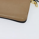Miu Miu Chain Shoulder Bag Leather Beige Gold Auth 138544-14