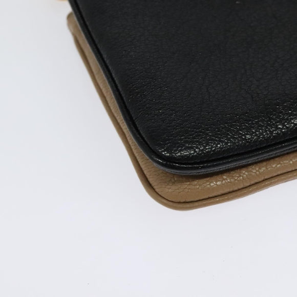 Miu Miu Chain Shoulder Bag Leather Beige Gold Auth 138544