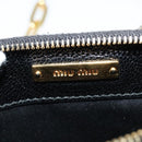 Miu Miu Chain Shoulder Bag Leather Beige Gold Auth 138544-18
