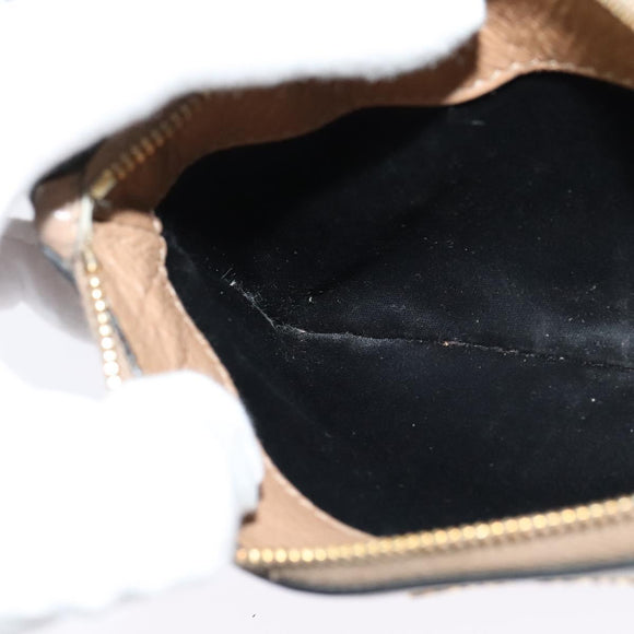 Miu Miu Chain Shoulder Bag Leather Beige Gold Auth 138544