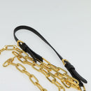 Miu Miu Chain Shoulder Bag Leather Beige Gold Auth 138544-7