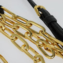 Miu Miu Chain Shoulder Bag Leather Beige Gold Auth 138544-8