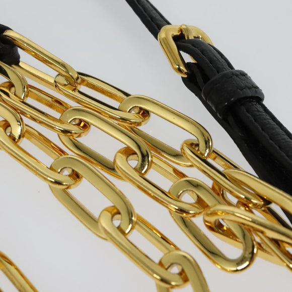 Miu Miu Chain Shoulder Bag Leather Beige Gold Auth 138544