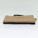 Miu Miu Chain Shoulder Bag Leather Beige Gold Auth 138544-5
