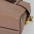 Miu Miu Hand Bag Leather 2way Pink Gold Auth 138548-16