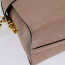 Miu Miu Hand Bag Leather 2way Pink Gold Auth 138548-17