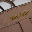 Miu Miu Hand Bag Leather 2way Pink Gold Auth 138548-19