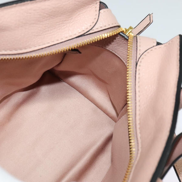 Miu Miu Hand Bag Leather 2way Pink Gold Auth 138548