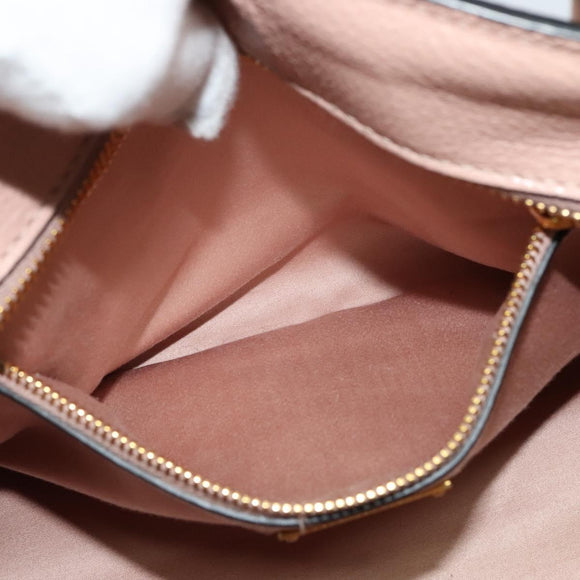 Miu Miu Hand Bag Leather 2way Pink Gold Auth 138548