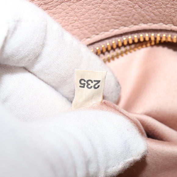 Miu Miu Hand Bag Leather 2way Pink Gold Auth 138548