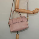 Miu Miu Hand Bag Leather 2way Pink Gold Auth 138548-24