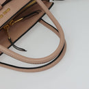 Miu Miu Hand Bag Leather 2way Pink Gold Auth 138548-7