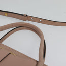 Miu Miu Hand Bag Leather 2way Pink Gold Auth 138548-14