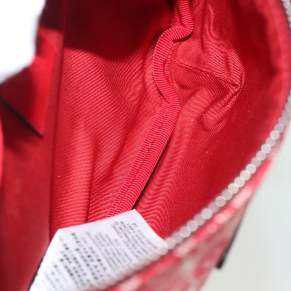 GUCCI Children's Sherry Line Bag Canvas Leather Red Silver 502095 Auth 138552