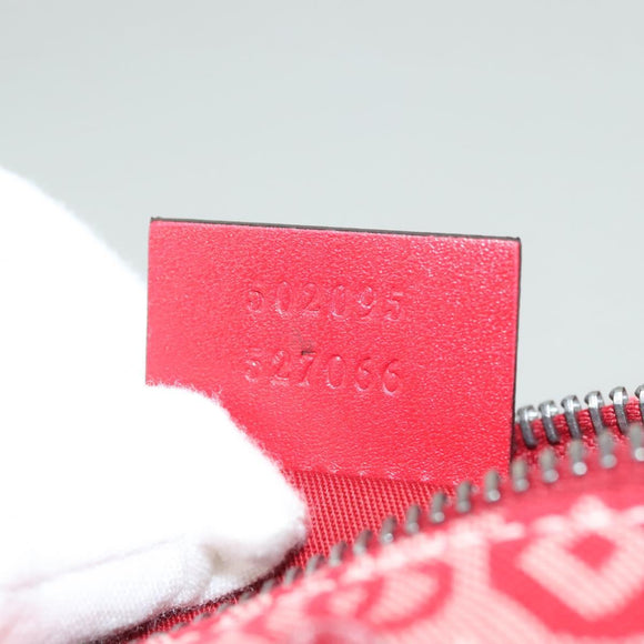 GUCCI Children's Sherry Line Bag Canvas Leather Red Silver 502095 Auth 138552