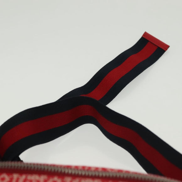 GUCCI Children's Sherry Line Bag Canvas Leather Red Silver 502095 Auth 138552