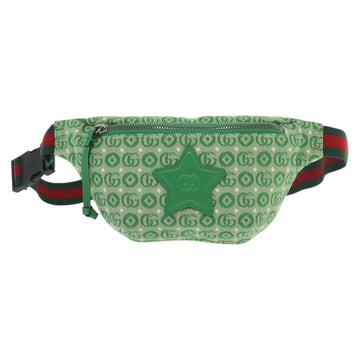 GUCCI Children's Sherry Line Bag Canvas Leather Green Silver 502095 Auth 138553 - 0