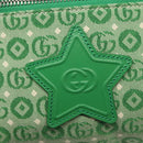 GUCCI Children's Sherry Line Bag Canvas Leather Green Silver 502095 Auth 138554-14