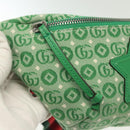 GUCCI Children's Sherry Line Bag Canvas Leather Green Silver 502095 Auth 138554-15