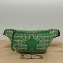 GUCCI Children's Sherry Line Bag Canvas Leather Green Silver 502095 Auth 138554-21