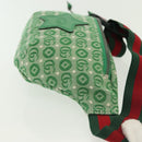 GUCCI Children's Sherry Line Bag Canvas Leather Green Silver 502095 Auth 138554-4