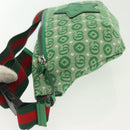 GUCCI Children's Sherry Line Bag Canvas Leather Green Silver 502095 Auth 138554-5