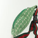 GUCCI Children's Sherry Line Bag Canvas Leather Green Silver 502095 Auth 138554-6