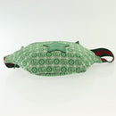 GUCCI Children's Sherry Line Bag Canvas Leather Green Silver 502095 Auth 138554-9