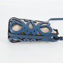 LOEWE Anagram Cut Out Pocket Schoudertas Leer Blauw Authentiek 138555M-4