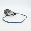 LOEWE Anagram Cut Out Pocket Schoudertas Leer Blauw Authentiek 138555M-7