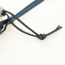 LOEWE Anagram Cut Out Pocket Schoudertas Leer Blauw Authentiek 138555M-20