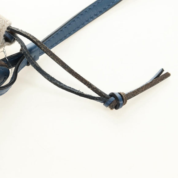 LOEWE Anagram Cut Out Pocket Schoudertas Leer Blauw Authentiek 138555M
