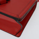 LOEWE Barcelona Shoulder Bag Leather Red Gold Auth 138556-15