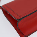 LOEWE Barcelona Shoulder Bag Leather Red Gold Auth 138556-16