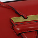LOEWE Barcelona Shoulder Bag Leather Red Gold Auth 138556-9